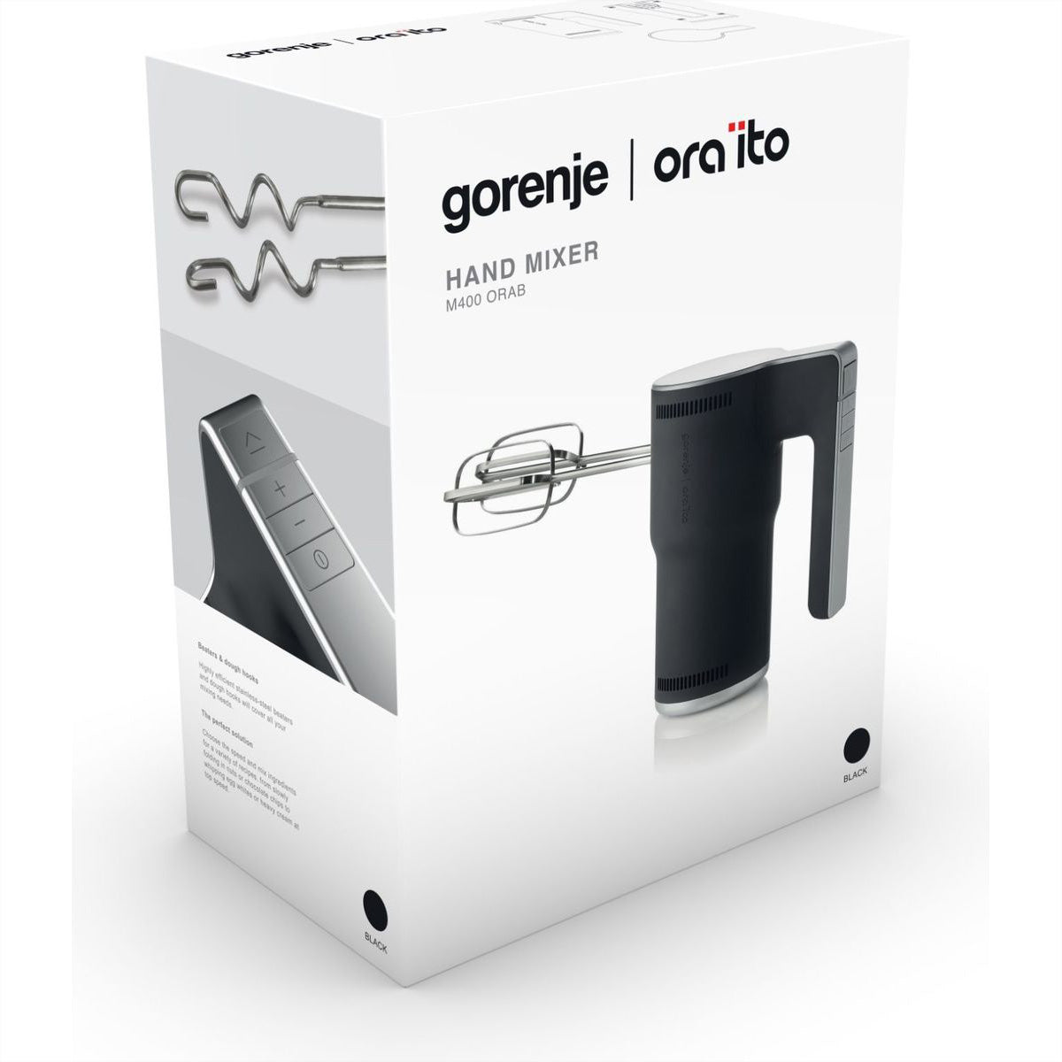 Gorenje Handmixer M400ORAB – 400 W, 5 Stufen – Schwarz