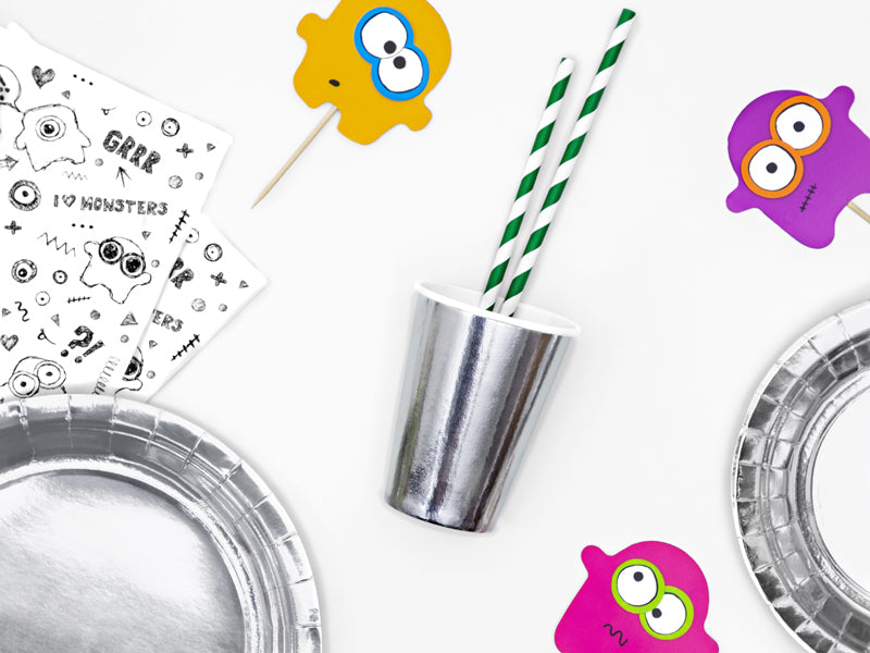 PartyDeco Becher, Papier/Karton – 2,2 dl, Silber – 6 Stk.