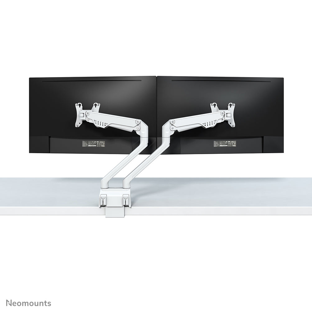 Neomounts Monitorarm, Tischklemme, Tischdurchführung, bis 32", höhenverstellbar, Gasfeder, Weiss