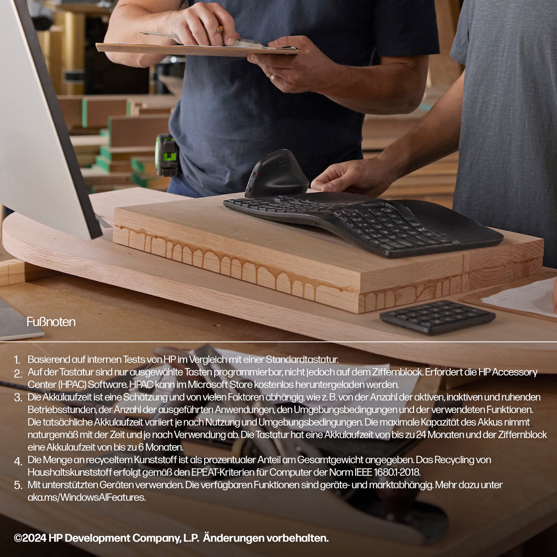 HP Tastatur, kabellos, ergonomisch