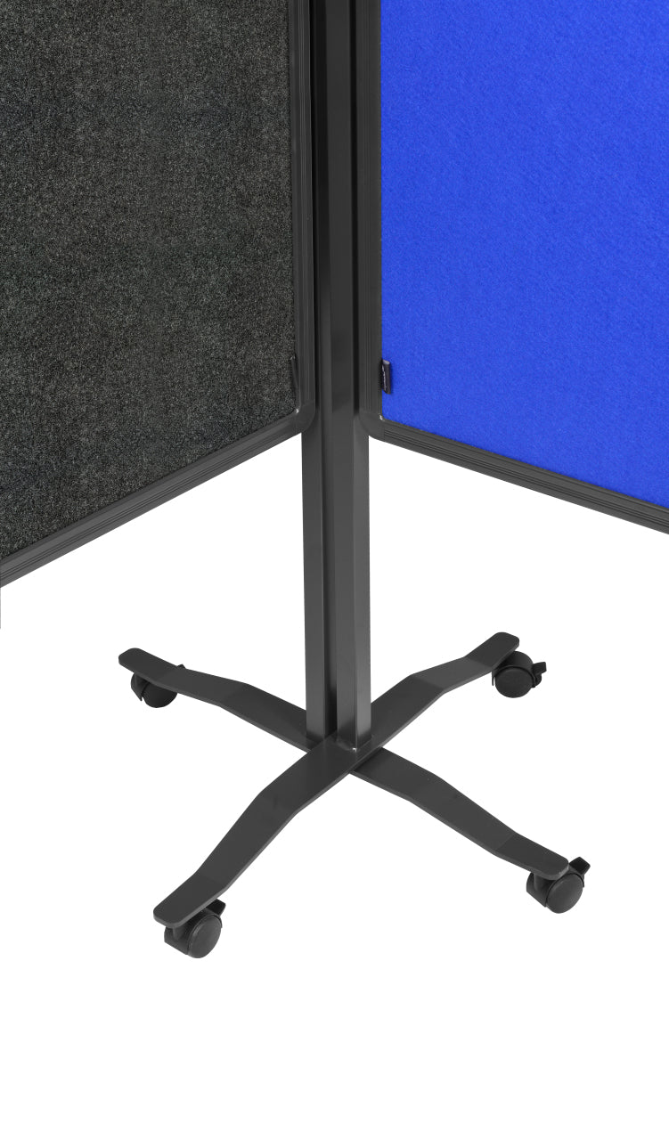 Legamaster Moderationswand – Filz, mit Rollen, doppelseitig – 120 × 150 cm – Grau, Alurahmen