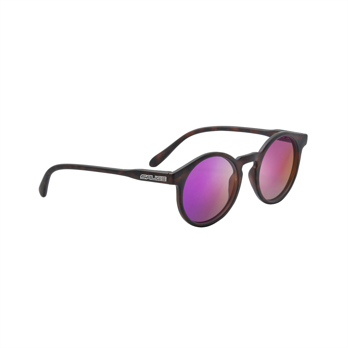 Salice Occhiali Sonnenbrille 38RW Demi RW Purple – Violette Gläser, Schwarzer Rahmen, 100 % UV-Schutz