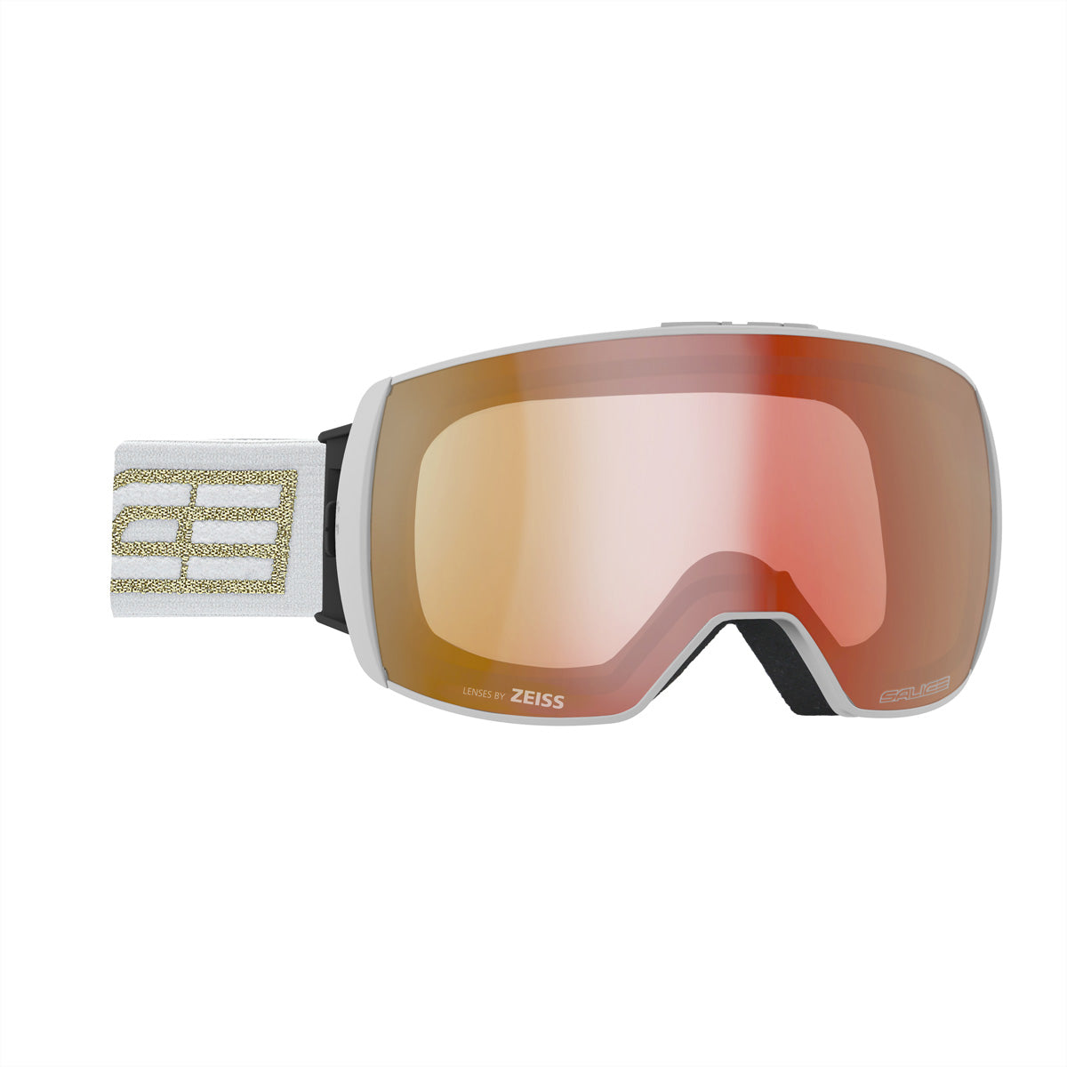 Salice Occhiali Schutzbrille – Goldene Gläser, 100 % UV-Schutz, Weiss Rahmen