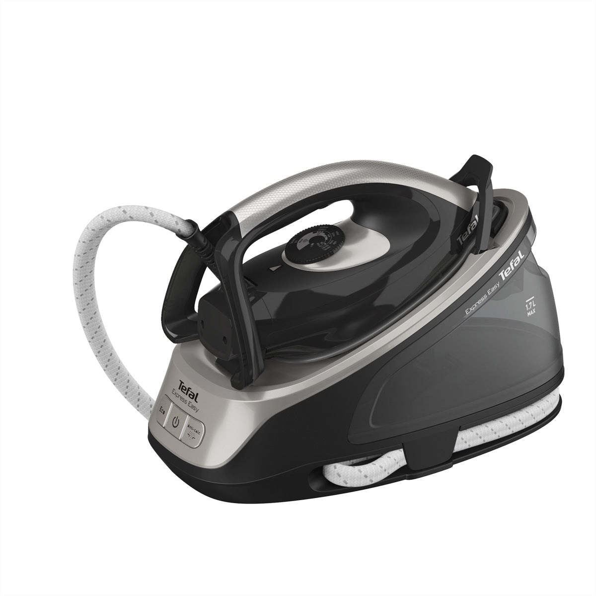 Tefal Dampfbügelstation Express Easy – 1,7 l Wassertank, 2200 W, 6 bar, schwarz/grau