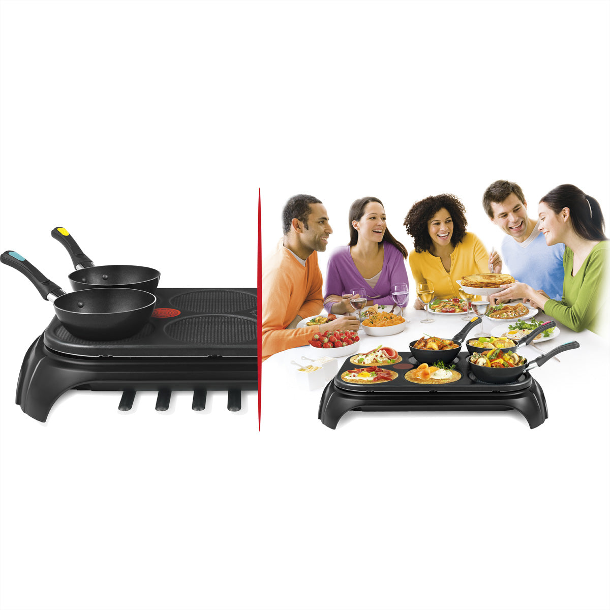 Tefal Tischgrill Wok Gourmet – 1000 W, Teflonbeschichtet – Schwarz/Edelstahl