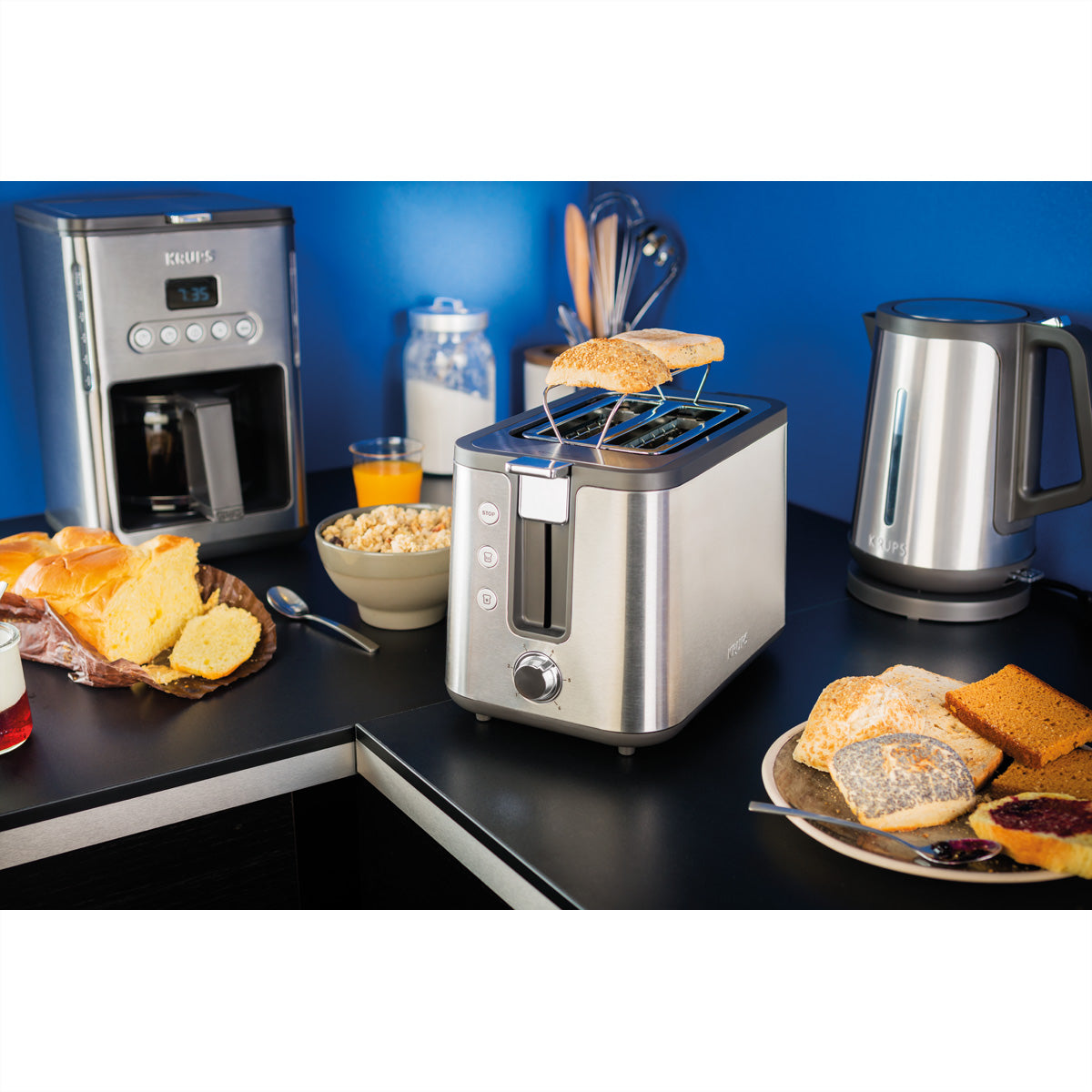 Krups Toaster Control Line – 2 Scheiben, 6 Bräunungsstufen, 850 W – Edelstahl