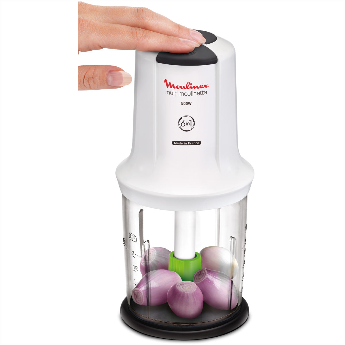 Moulinex Multimoulinette XXL 6in1 Standmixer – 500 ml, 500 W, 2 Geschwindigkeiten – Weiss