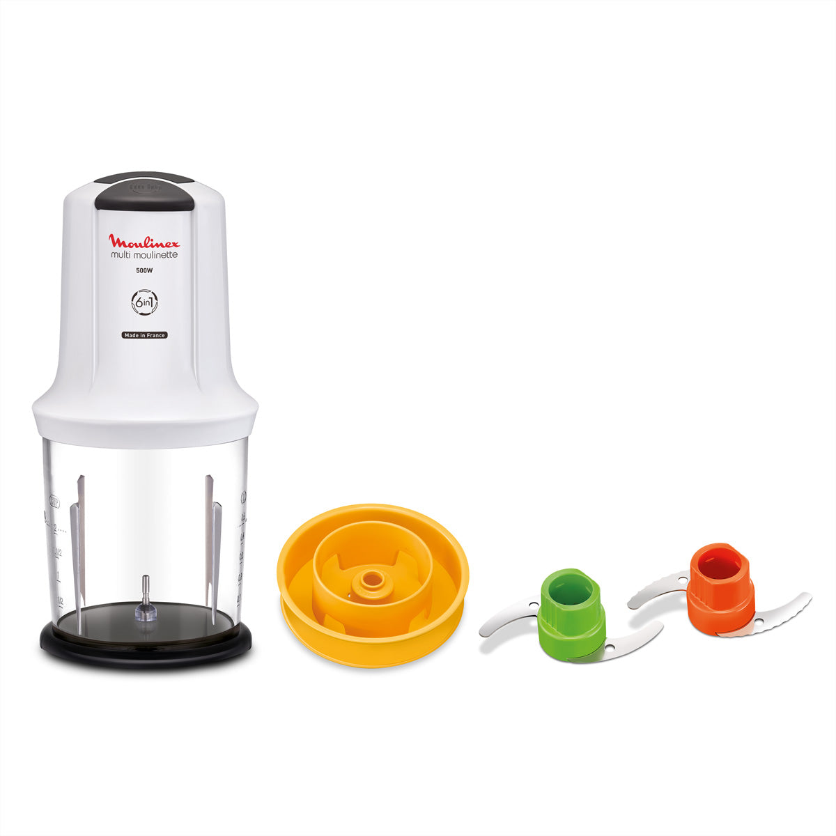 Moulinex Multimoulinette XXL 6in1 Standmixer – 500 ml, 500 W, 2 Geschwindigkeiten – Weiss