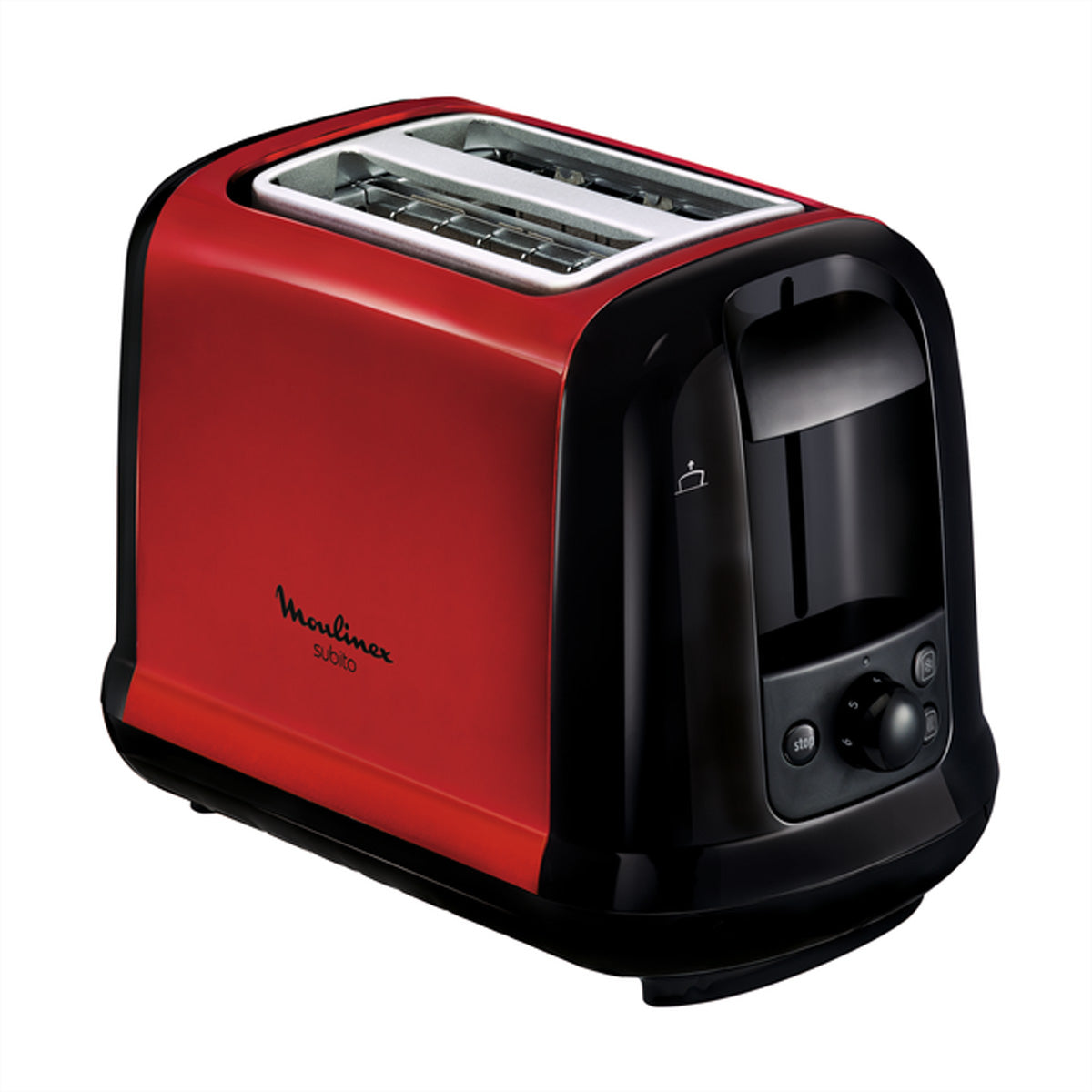 Moulinex Toaster Subito – 2 Scheiben, 7 Stufen, 850 W – rot/edelstahl