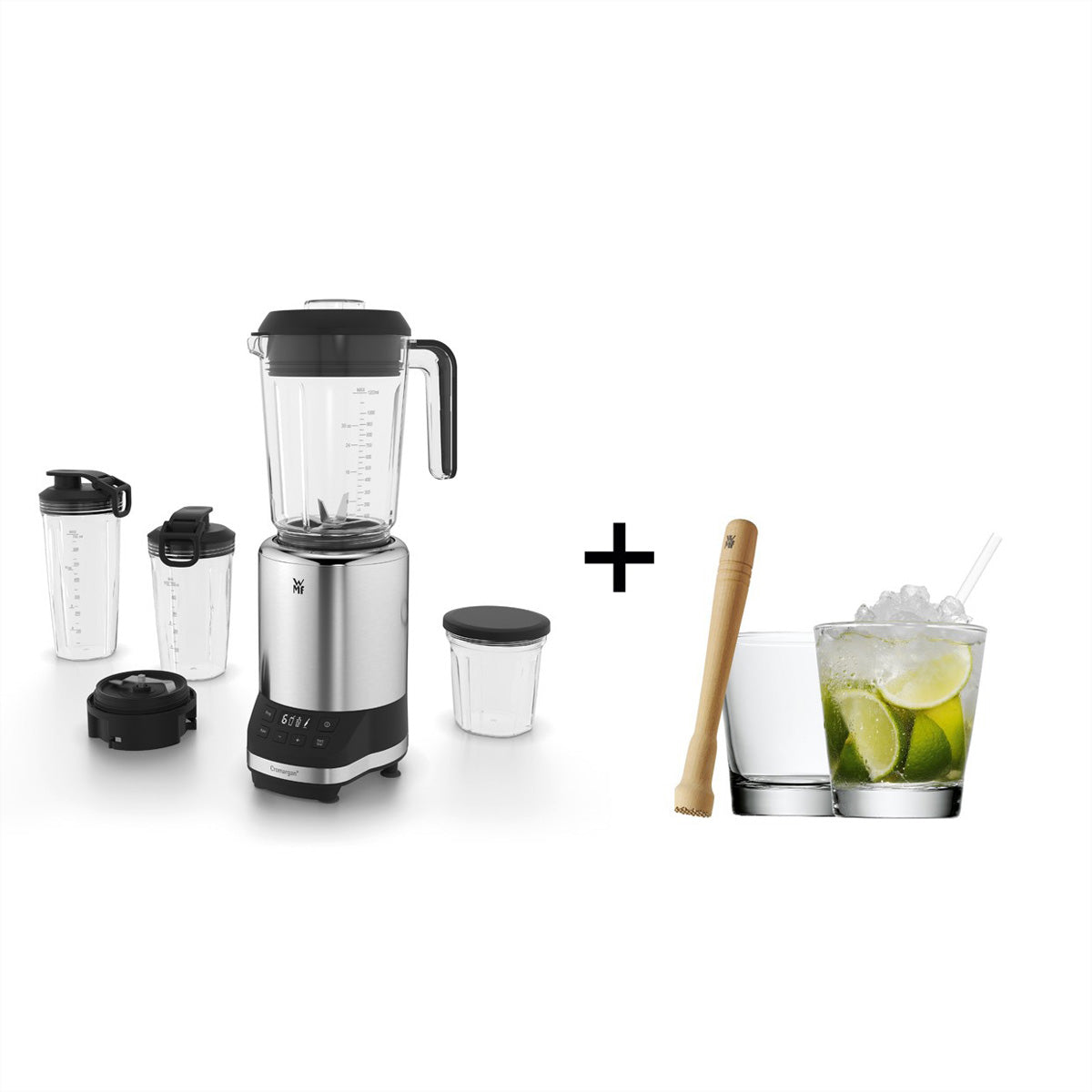 WMF Smoothie-Mixer kult X Mix & Go – 0,6 l, 300 W, To-Go – silber/schwarz