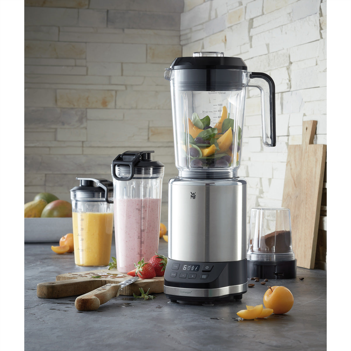 WMF Smoothie-Mixer kult X Mix & Go – 0,6 l, 300 W, To-Go – silber/schwarz