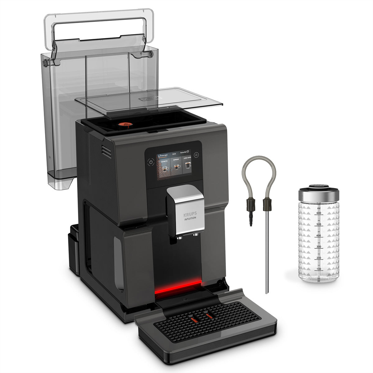 Krups Intuition Preference EA872B10 Kaffeevollautomat – 3 l, 250 g Bohnenbehälter, One-Touch Cappuccino-System