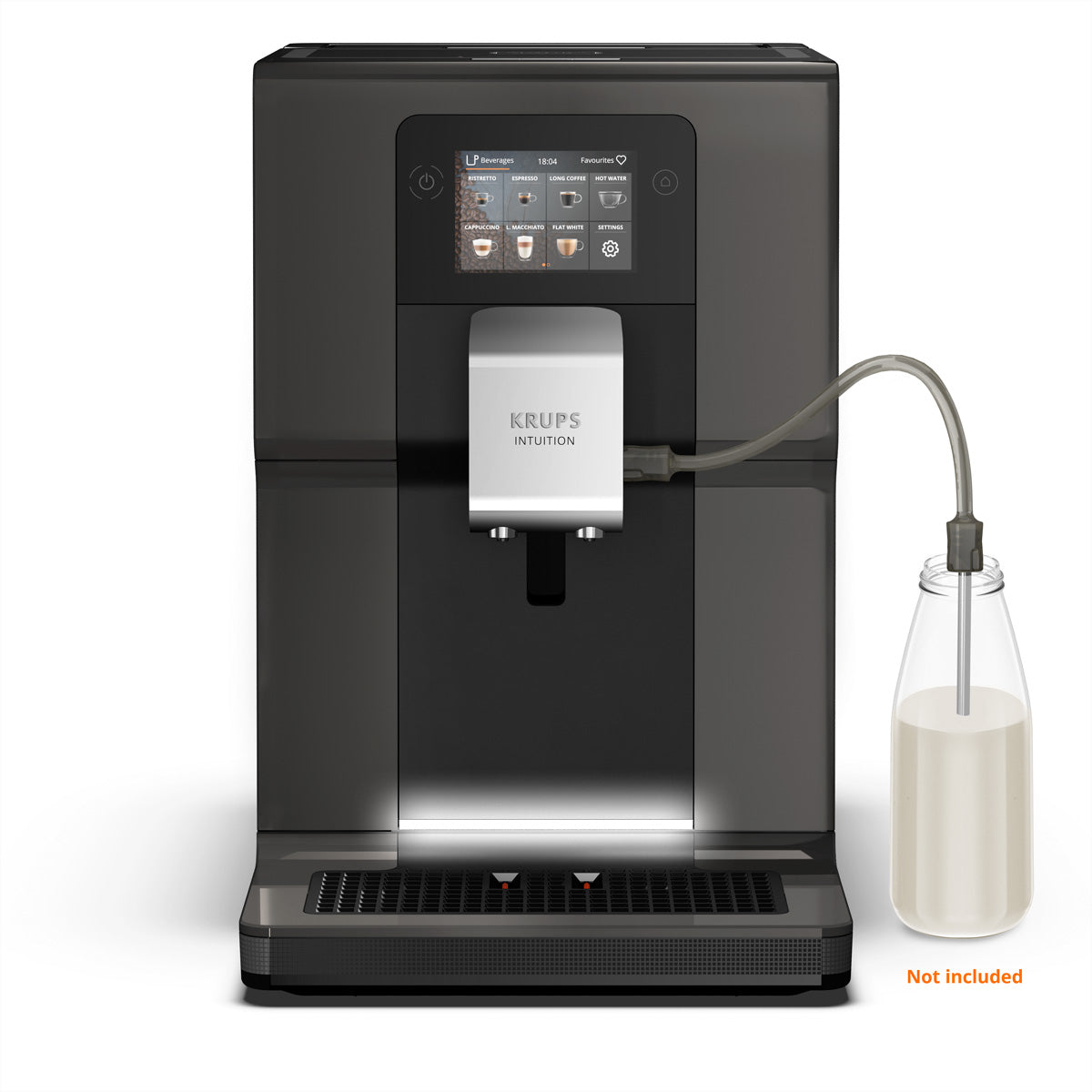 Krups Intuition Preference EA872B10 Kaffeevollautomat – 3 l, 250 g Bohnenbehälter, One-Touch Cappuccino-System