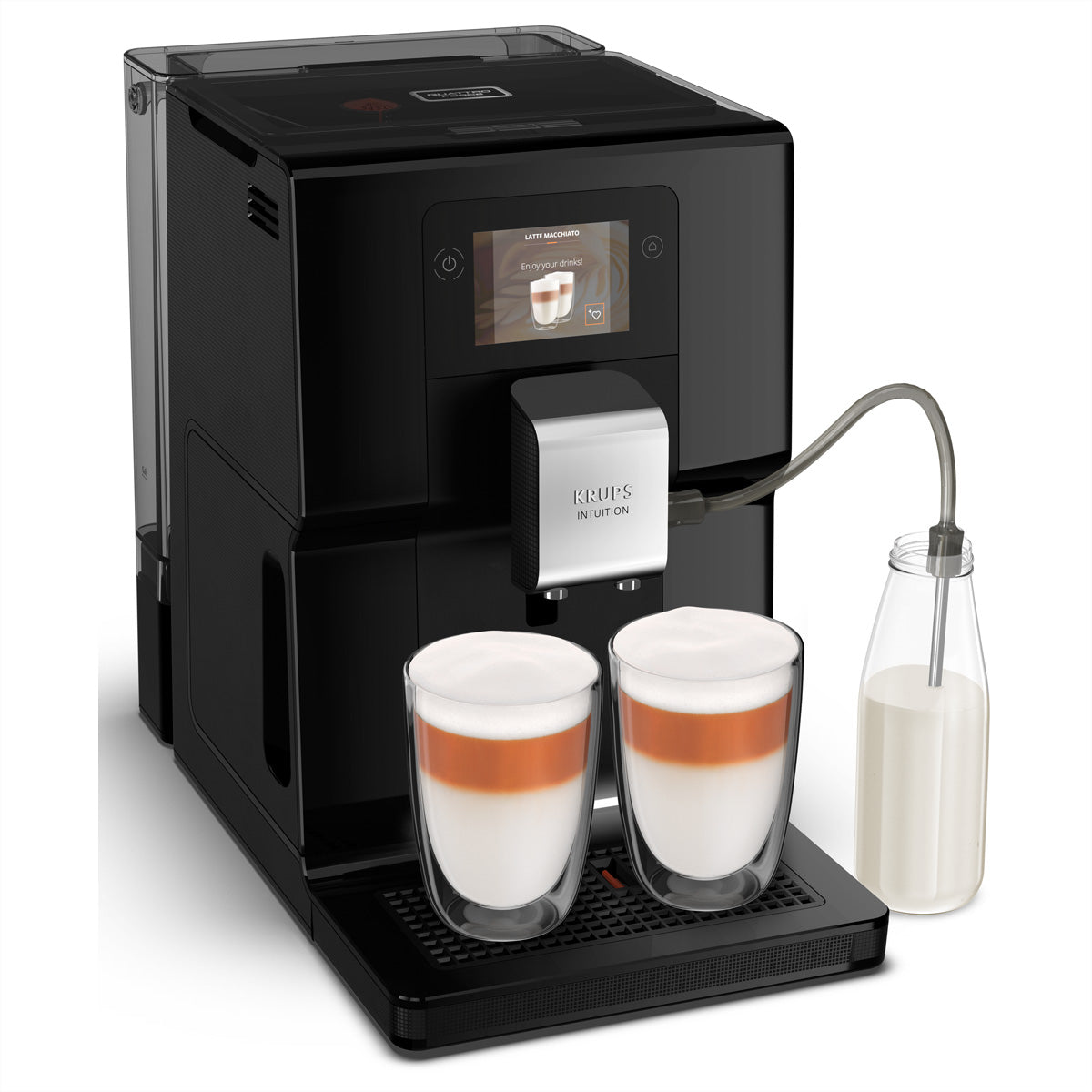 Krups EA873810 Kaffeevollautomat – 3 l, One Touch Cappuccino-System, schwarz, 40,5 × 36,5 × 24,5 cm