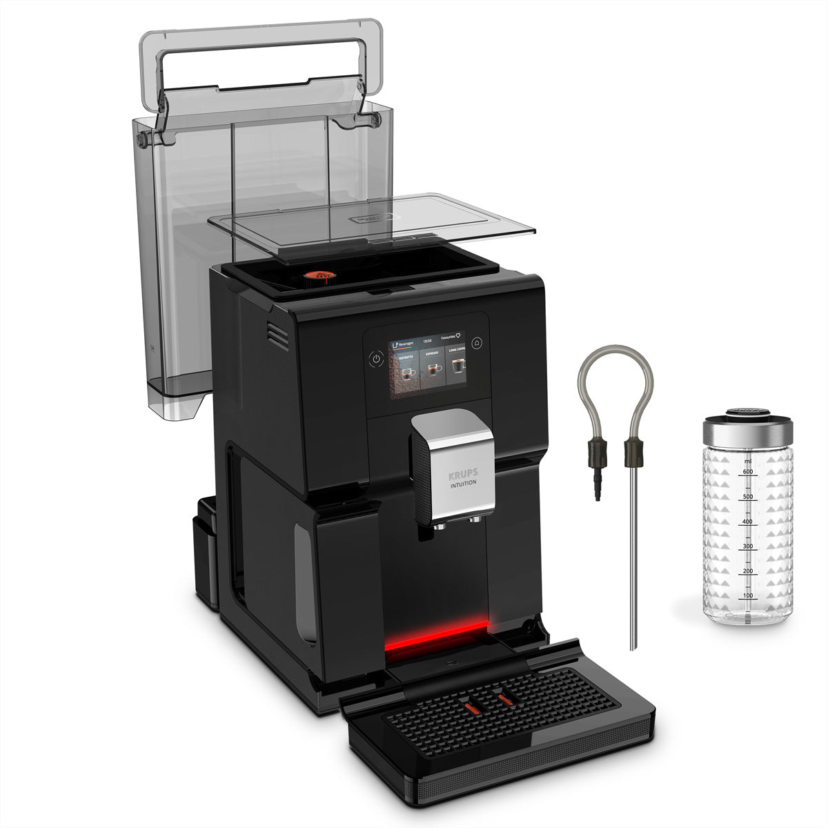 Krups EA873810 Kaffeevollautomat – 3 l, One Touch Cappuccino-System, schwarz, 40,5 × 36,5 × 24,5 cm