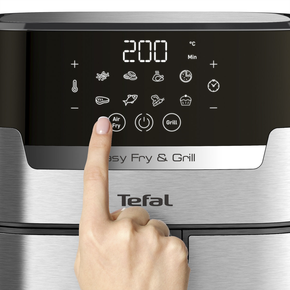 Tefal Heissluftfritteuse EY505D15 – 4,2 l, Grill- und Bratfunktion, 1550 W – Edelstahl