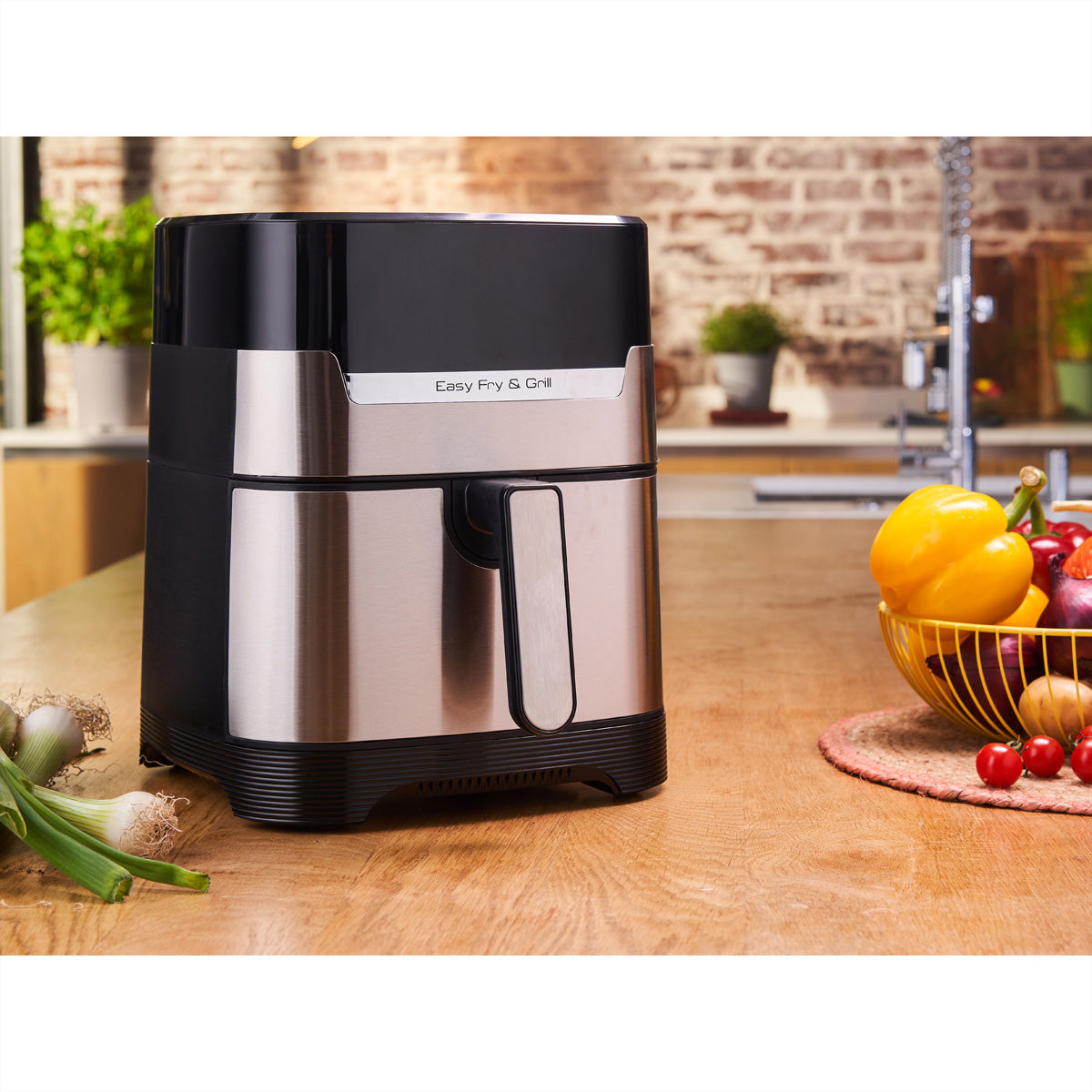 Tefal Heissluftfritteuse EY505D15 – 4,2 l, Grill- und Bratfunktion, 1550 W – Edelstahl