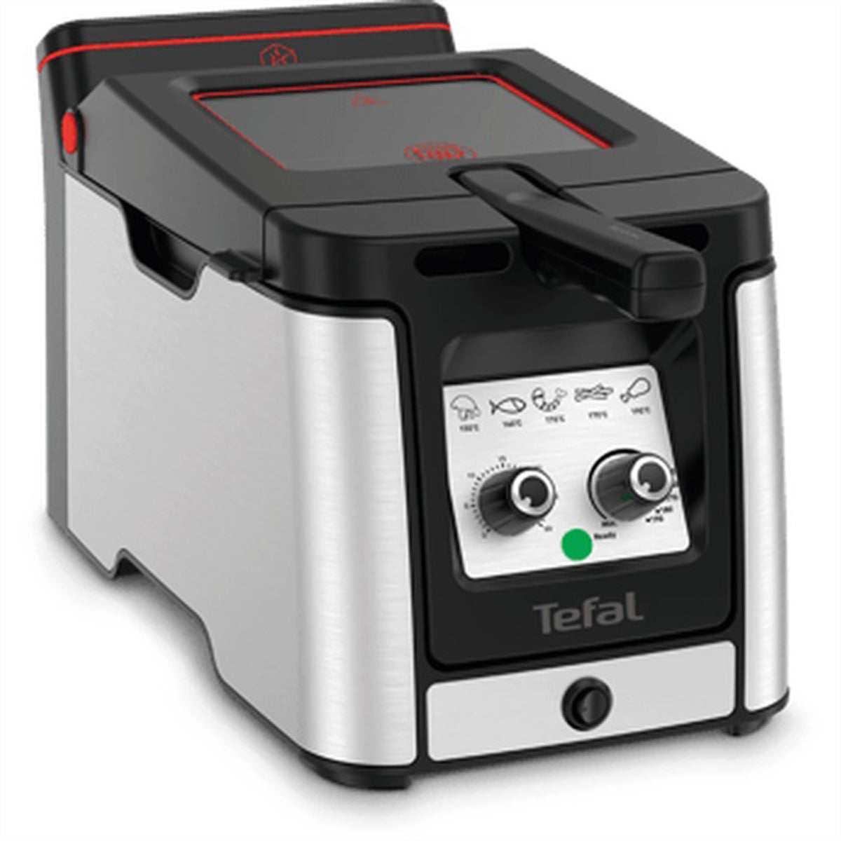 Tefal Fritteuse Clear Duo FR600DCH – 3,5 l Ölvolumen, 1,2 kg Kapazität, 30 min Timer – Schwarz/Edelstahl