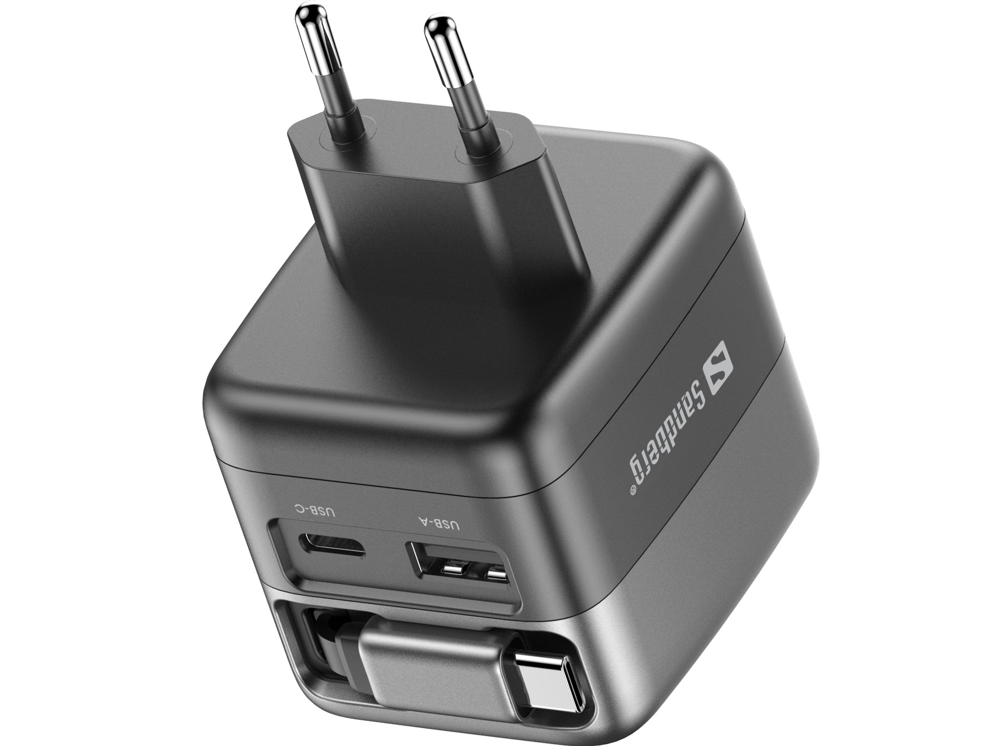 Sandberg 441-74 USB-Wandladegerät 65 W – USB-C×1 – PD – Display, inkl. Kabel