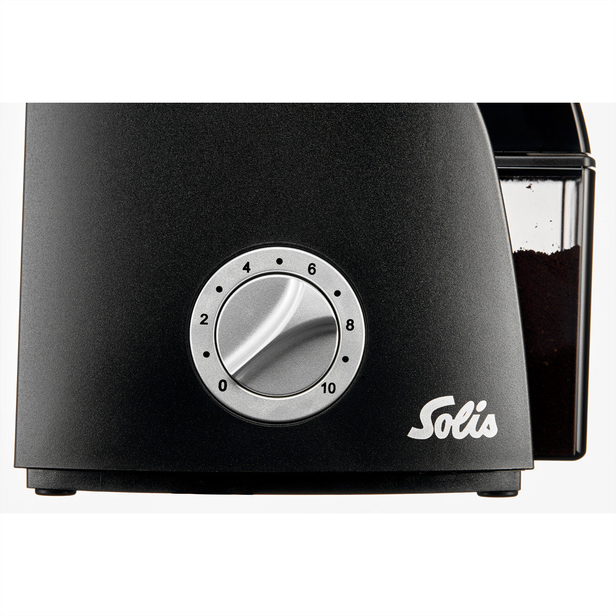 Solis Kaffeemühle 1662 – 300 g, Kegelmahlwerk, 135 W – Schwarz/Silber