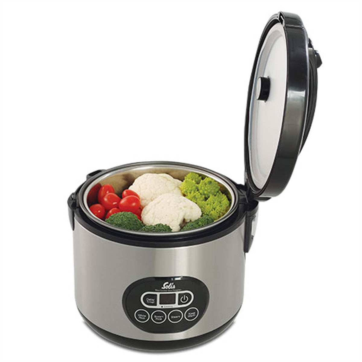 Solis Reiskocher Duo 817 – 1,2 l, 500 W – Warmhaltefunktion – Schwarz/Edelstahl
