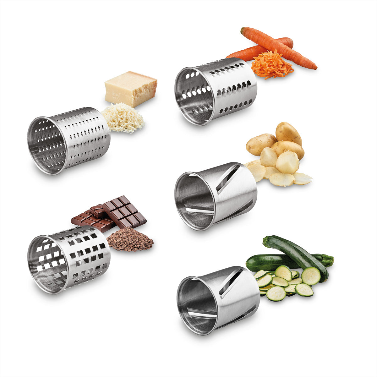 Solis Reibschnitzler Slice & More 8401 – 350 W, 5 Zylinder – schwarz/edelstahl