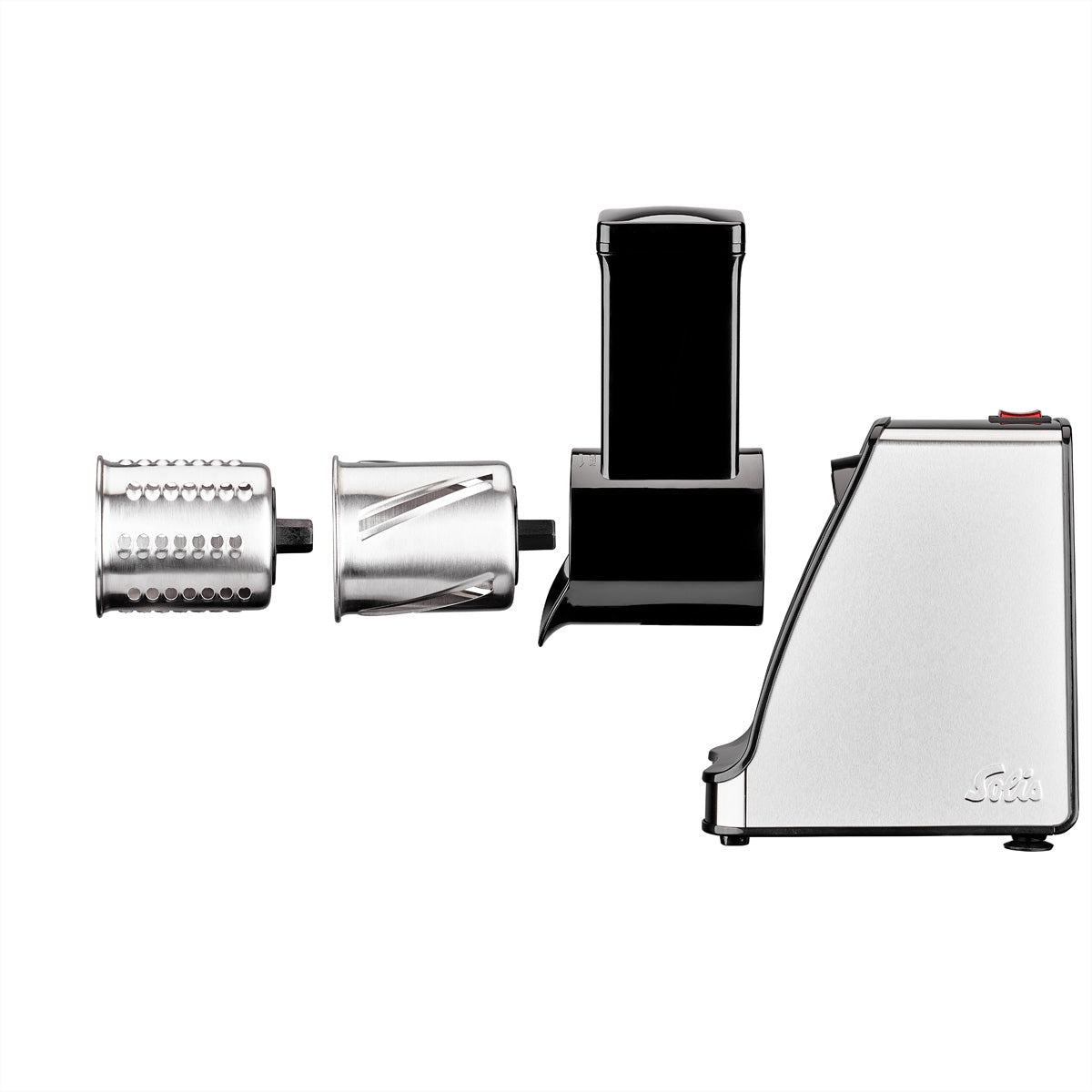 Solis Reibschnitzler Slice & More 8401 – 350 W, 5 Zylinder – schwarz/edelstahl