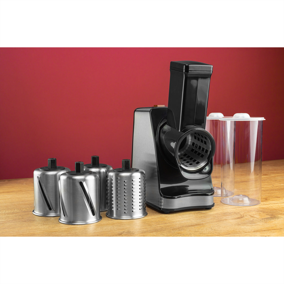 Solis Reibschnitzler Slice & More 8401 – 350 W, 5 Zylinder – schwarz/edelstahl