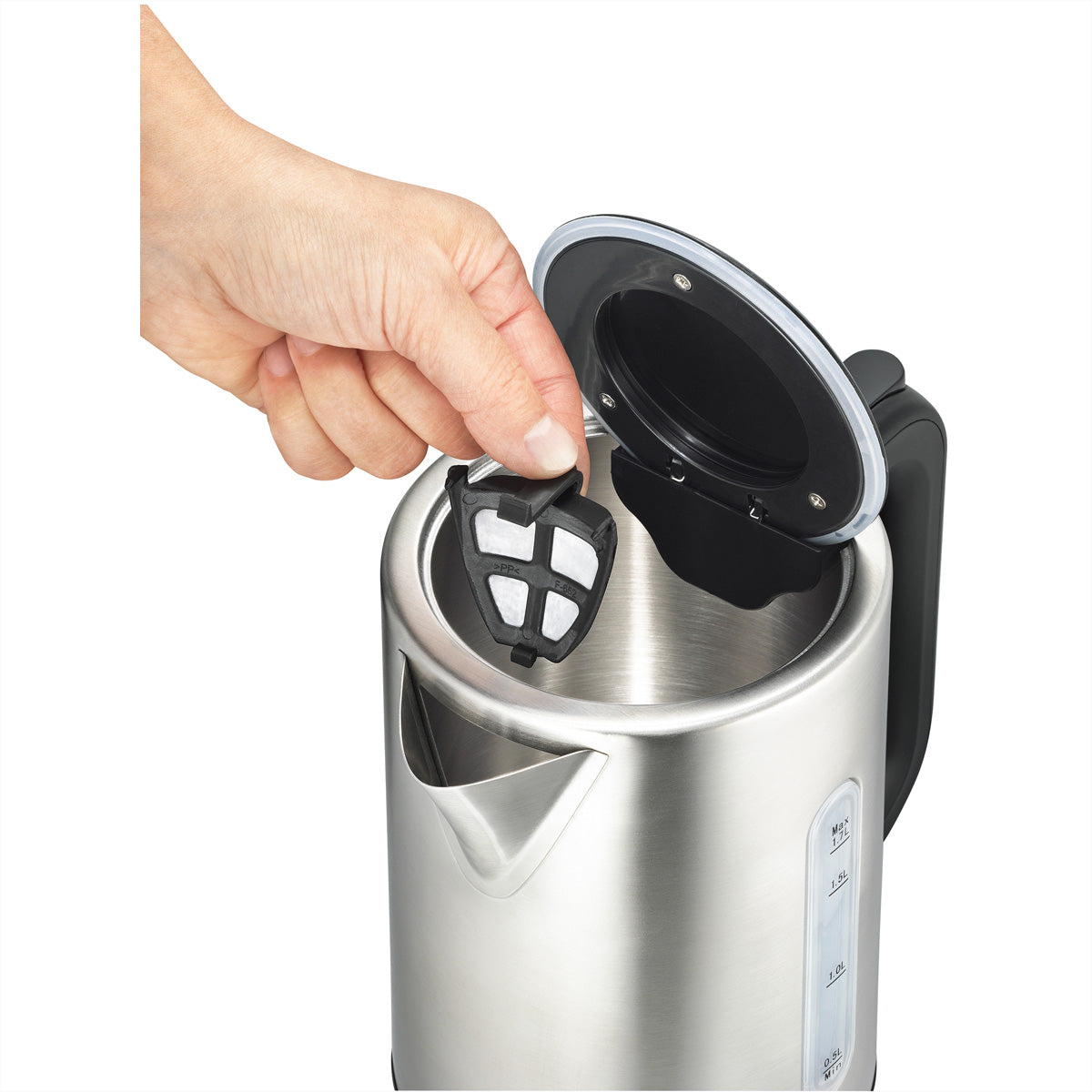 Solis Wasserkocher 5516 – 1,7 l, Edelstahl, Temperaturwahl (4 Stufen), Warmhalten (2 Min), 2200 W, Schwarz