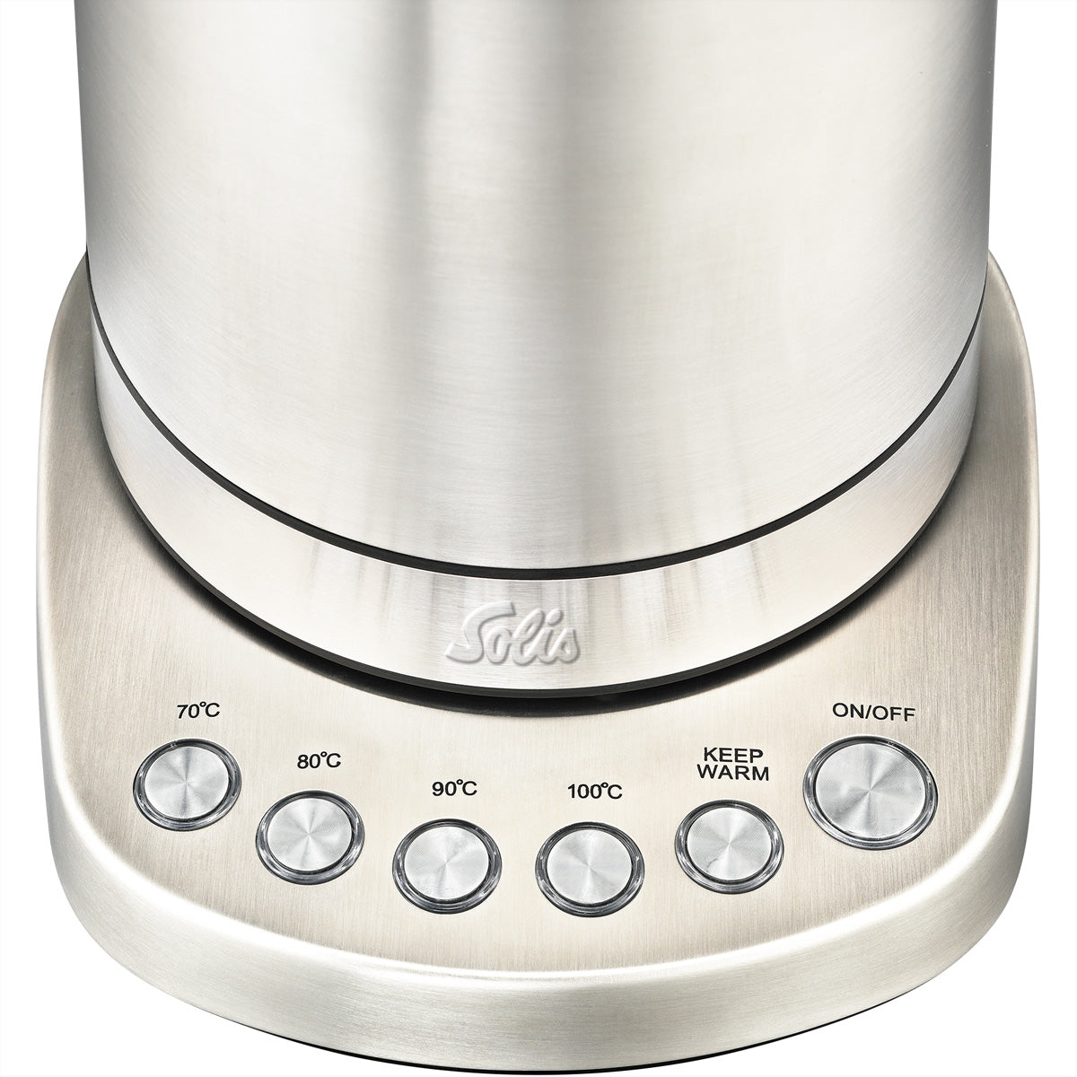 Solis Wasserkocher 5516 – 1,7 l, Edelstahl, Temperaturwahl (4 Stufen), Warmhalten (2 Min), 2200 W, Schwarz