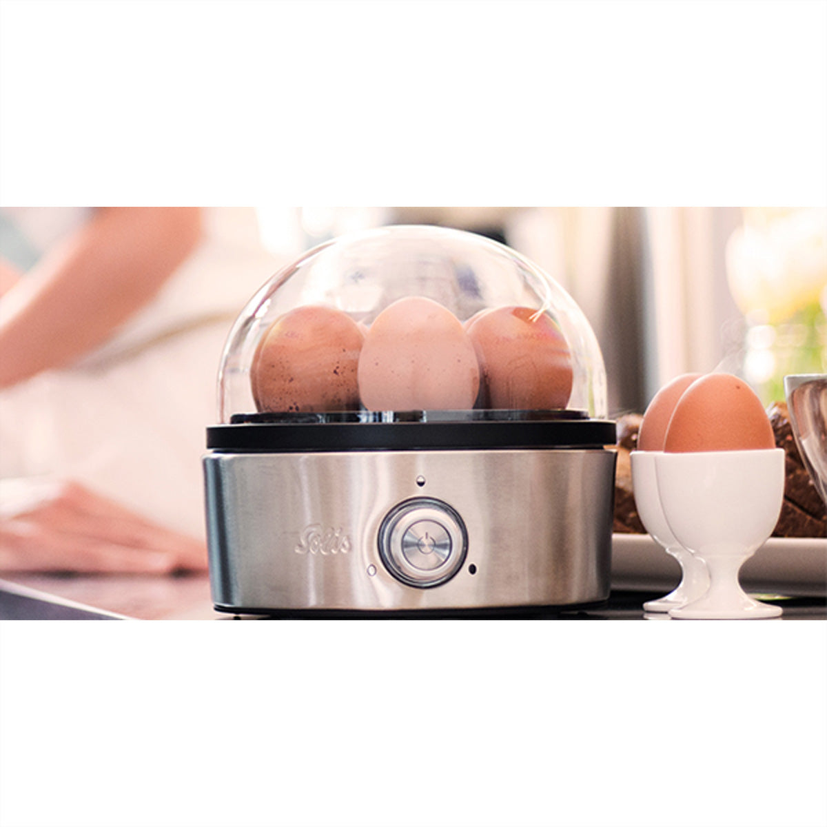 Solis Eierkocher V2 SEV Typ 8272 – 7 Eier, 400 W, Abschaltautomatik – Silber/Edelstahl