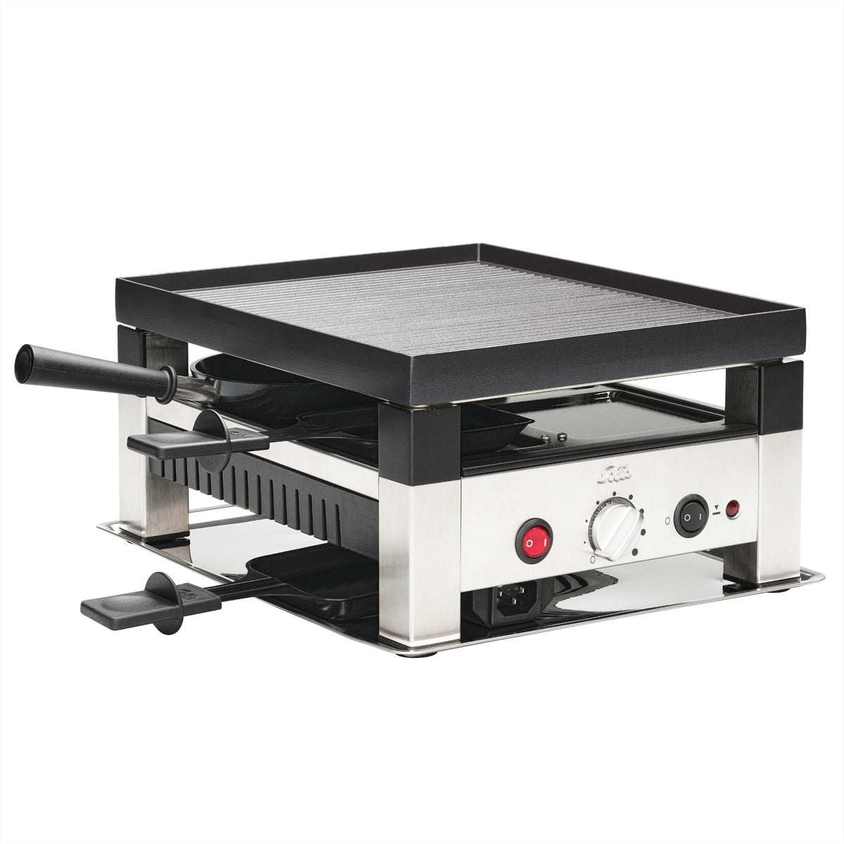 Solis Tischgrill 7910 – 4 Personen, Antihaftbeschichtet, 1020 W – Schwarz/Edelstahl
