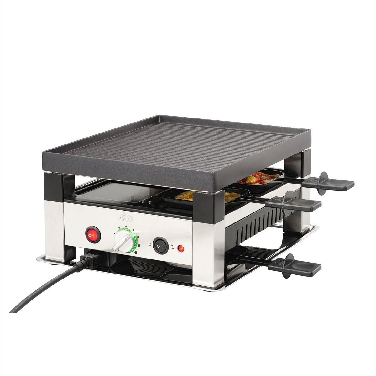 Solis Tischgrill 7910 – 4 Personen, Antihaftbeschichtet, 1020 W – Schwarz/Edelstahl