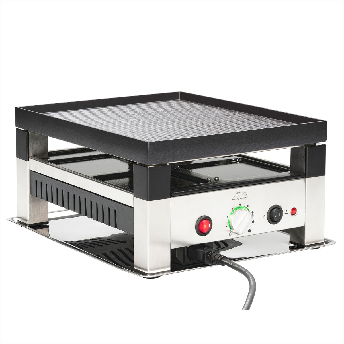 Solis Tischgrill 7910 – 4 Personen, Antihaftbeschichtet, 1020 W – Schwarz/Edelstahl