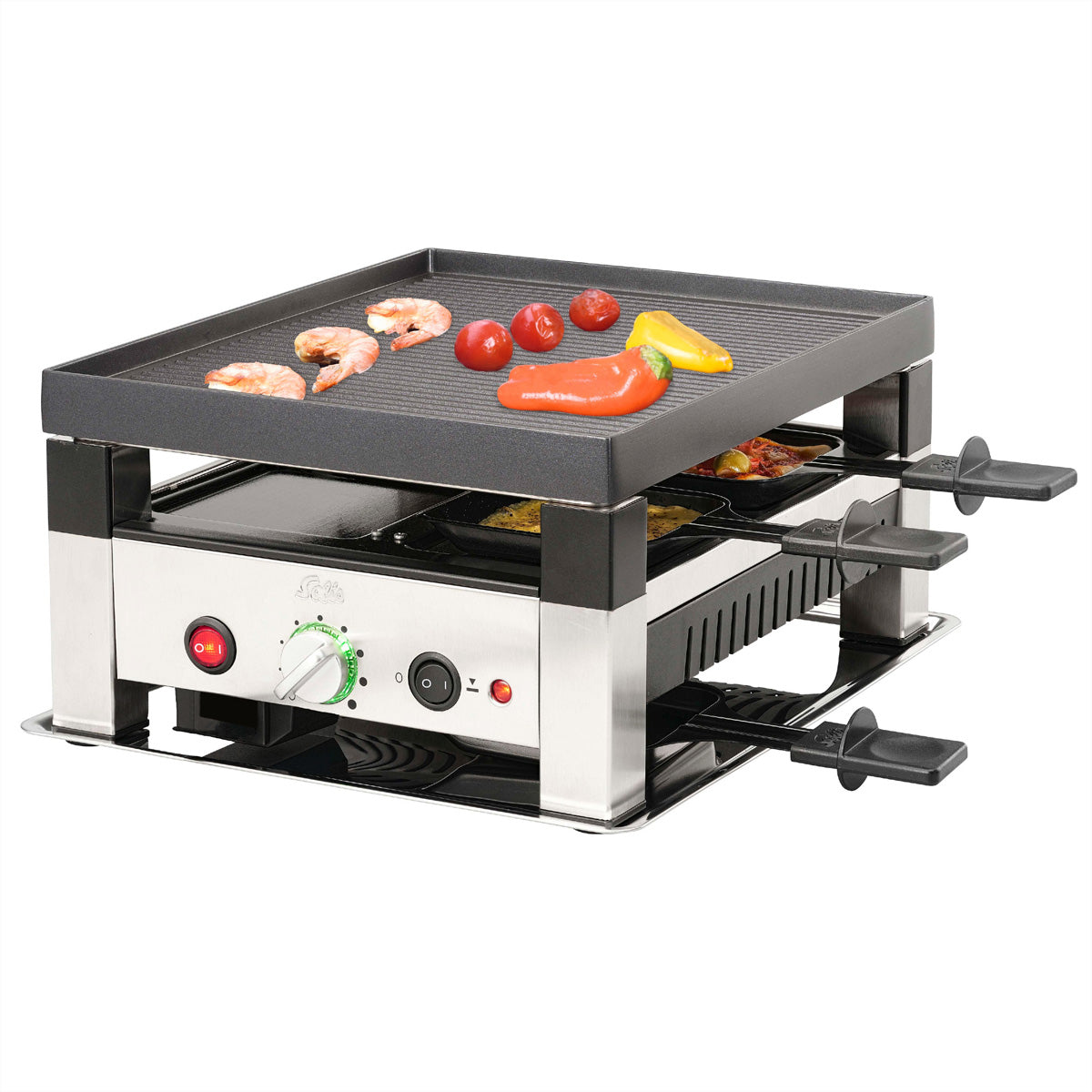 Solis Tischgrill 7910 – 4 Personen, Antihaftbeschichtet, 1020 W – Schwarz/Edelstahl
