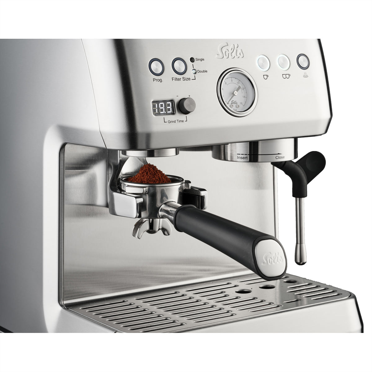 Solis Perfetta 1019 Kaffeevollautomat – 2,6 l, 16 bar, Milchaufschäumer, Silber
