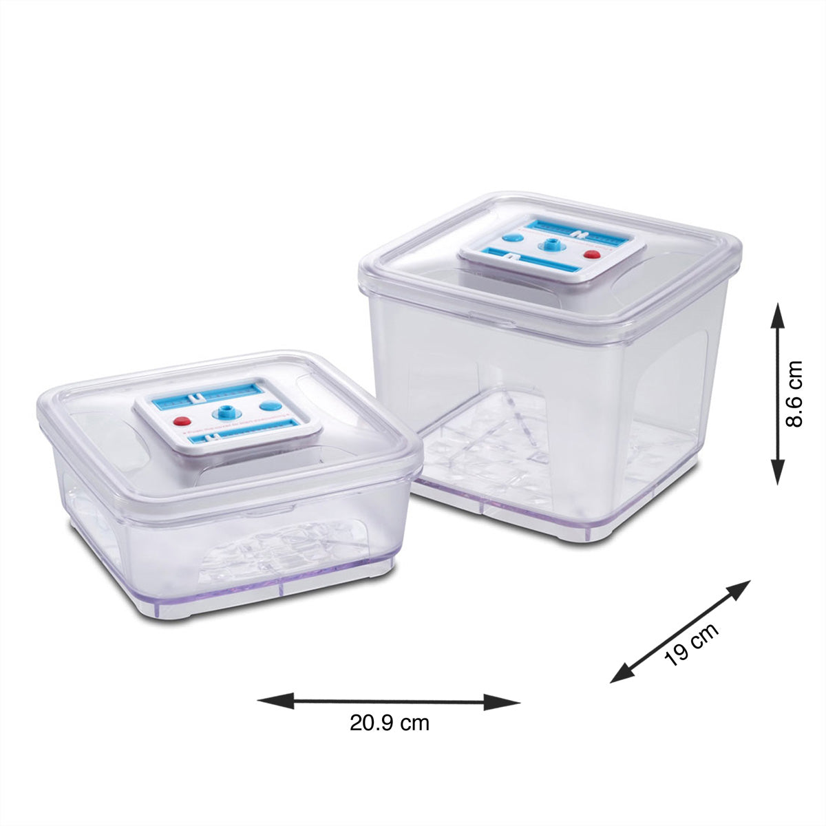 Solis Vakuumbehälter 922.79 – quadratisch, 1000 ml / 2800 ml, 2 Stk.