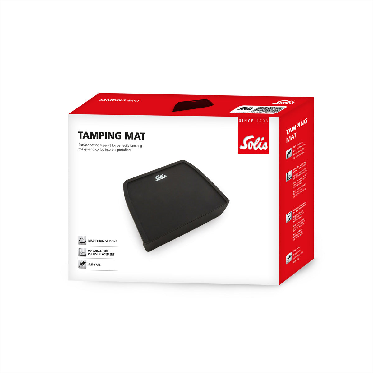 Solis Tampermatte – 20,0 × 15,0 × 4,0 cm, Silikon, Schwarz, für Siebträger-Espressomaschinen
