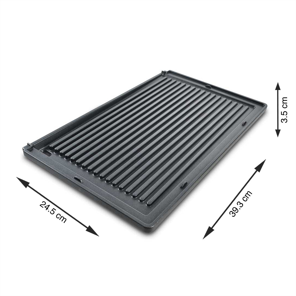 Solis Gerillte Grillplatte – 40,8 × 26,0 × 4,5 cm, Schwarz – für Deli Grill 7951