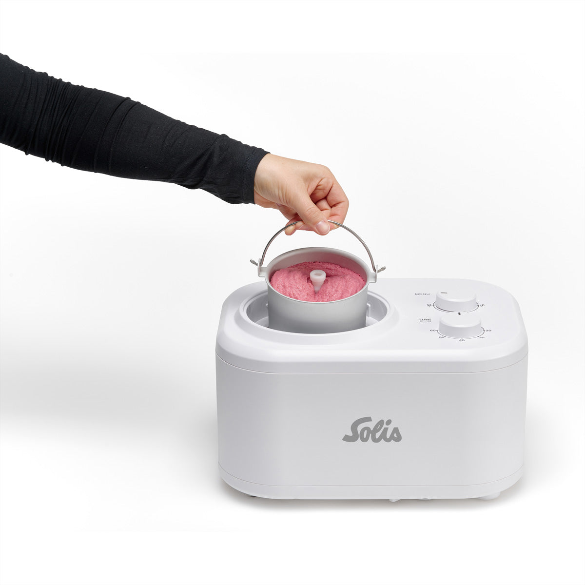Solis Eismaschine Gelatissima 8503 – 1 l, 100 W, eingebauter Kompressor – weiss