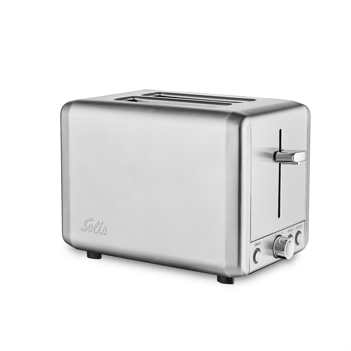 Solis Toaster Steel Typ 8002 – 2 Scheiben, 925 W, Brötchenaufsatz – Edelstahl