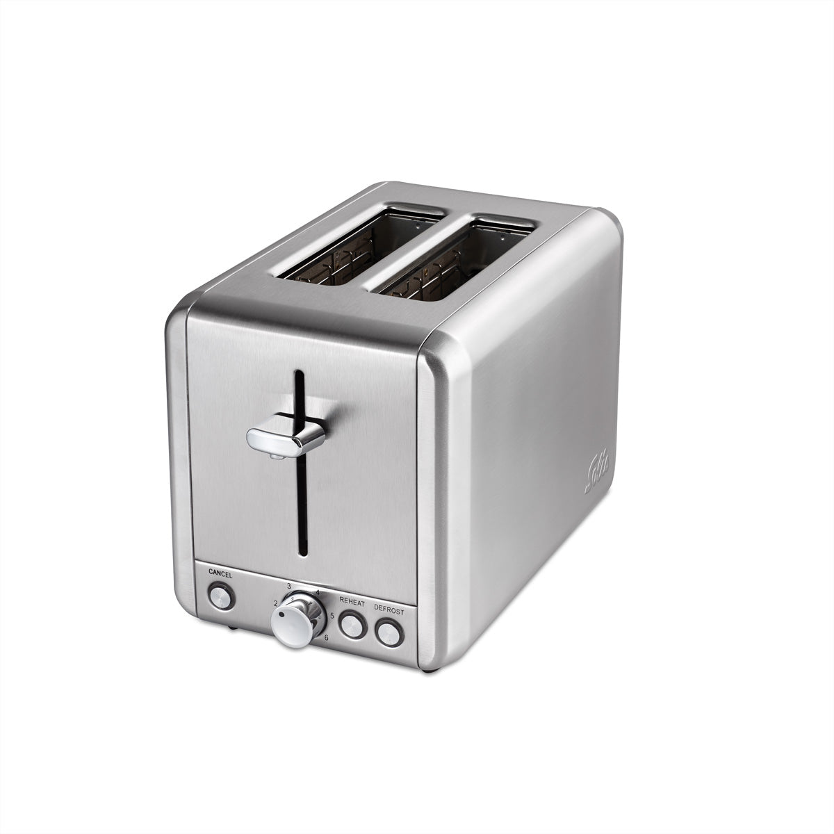 Solis Toaster Steel Typ 8002 – 2 Scheiben, 925 W, Brötchenaufsatz – Edelstahl