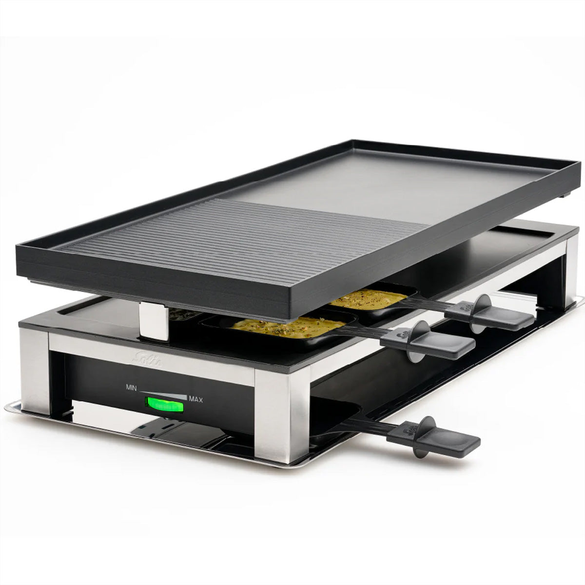 Solis Tischgrill Typ 7911 – 10 Personen, 24×53 cm Grillfläche, 1500 W, keramikbeschichtet – schwarz/edelstahl