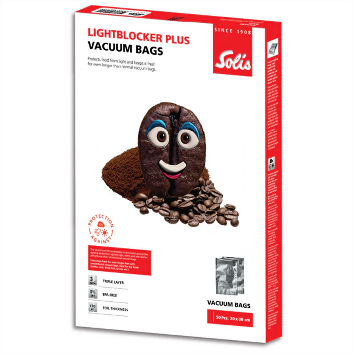 Solis Vakuumierbeutel LightBlocker Plus – 20 × 30 cm, 50 Beutel