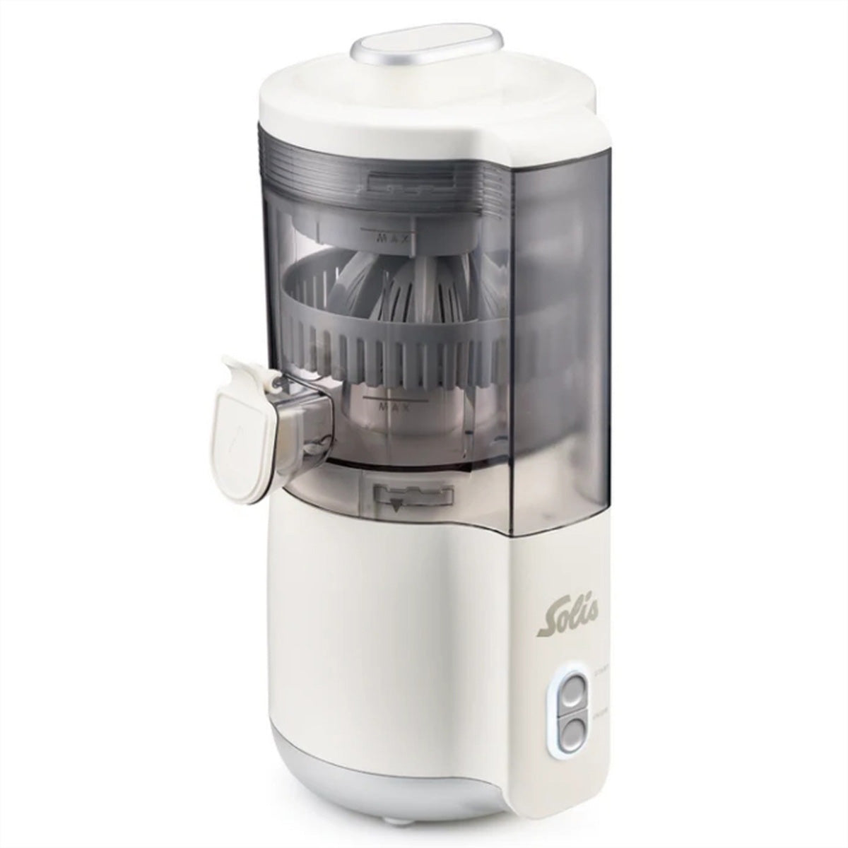 Solis Entsafter Multi JuicerMatic Typ 8455 – 0,3 l Saftbehälter, 100 W, spülmaschinenfest – weiss