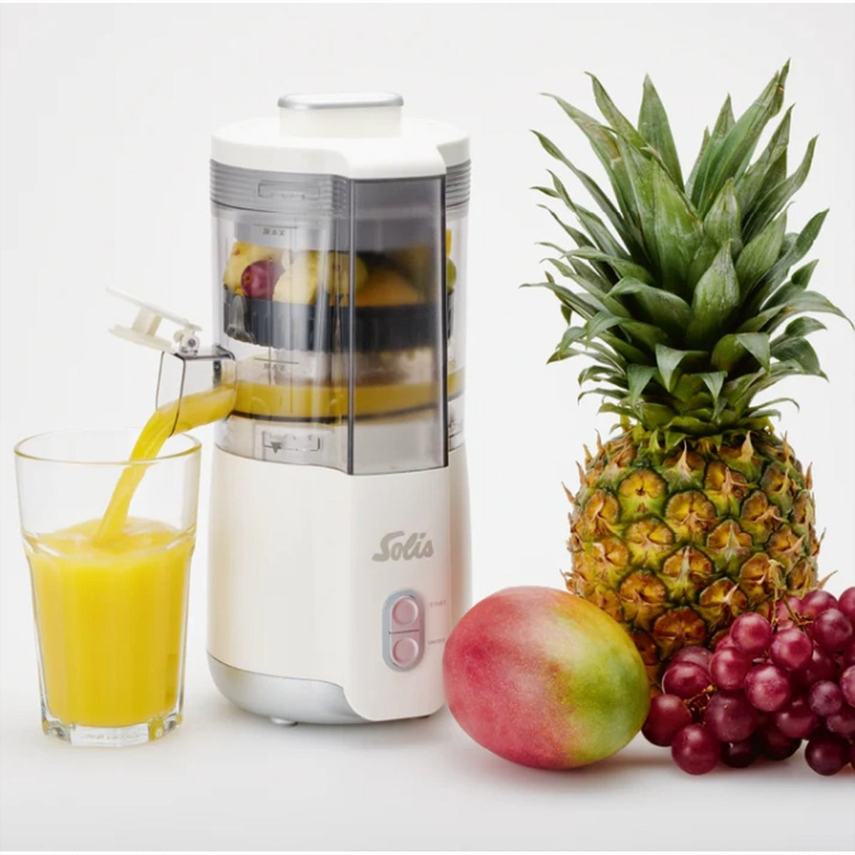 Solis Entsafter Multi JuicerMatic Typ 8455 – 0,3 l Saftbehälter, 100 W, spülmaschinenfest – weiss