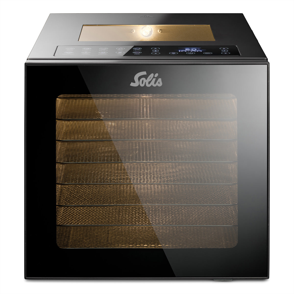 Solis Dörrgerät VitaDry SEV – 8 Edelstahlschalen, 850 W, 48 h Timer – schwarz