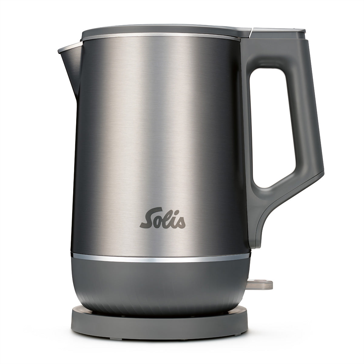 Solis Eco Boil Wasserkocher Typ 5520 – 1,7 l, Edelstahl, 1800 W, Grau, 360°-Sockel