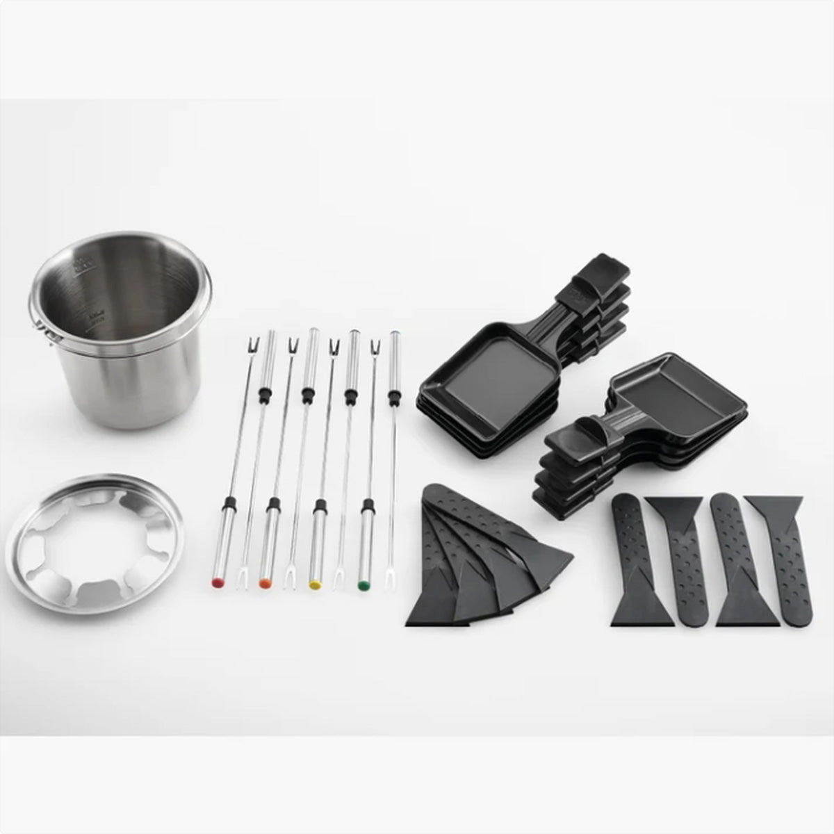 Solis Fondue-Set Combi-Grill 3 in 1 Typ 796 – Fonduetopf 1,3 l, 8 Personen, elektrisch – Edelstahl/Schwarz