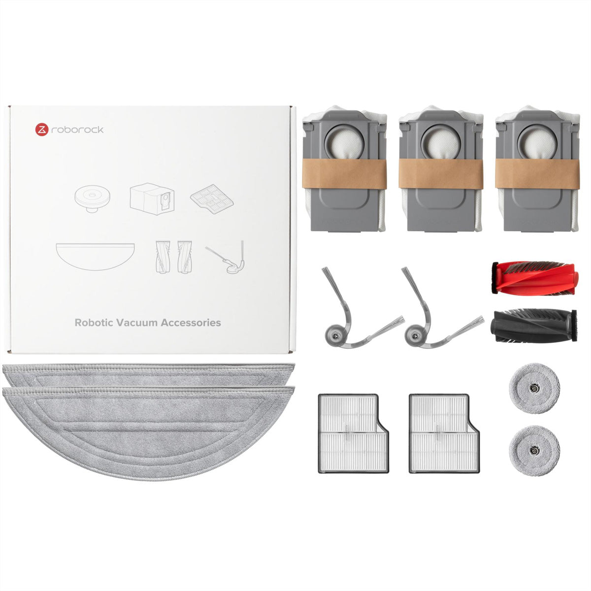 Roborock Zubehör-Set – für Saros 10 – 1 Stk Seitenbürste, 2 Stk Filter, 2 Stk Vibrarise Mop, 2 Stk Edgewise Wi